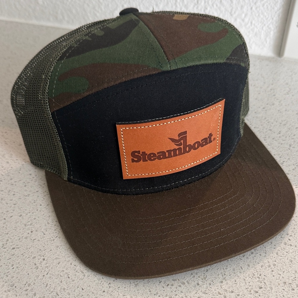 Steamboat Camo SnapBack Trucker Hat - Black, Green & Brown